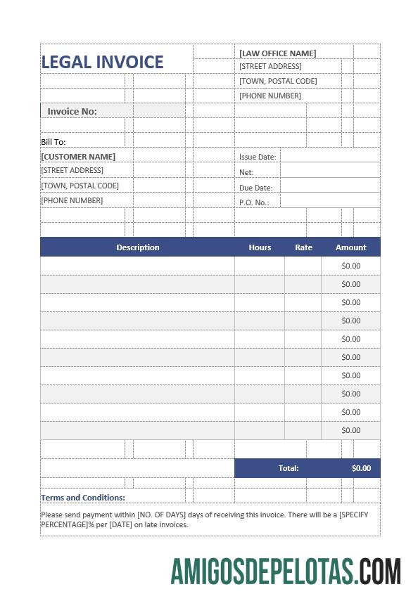 Fatura Legal exemplo